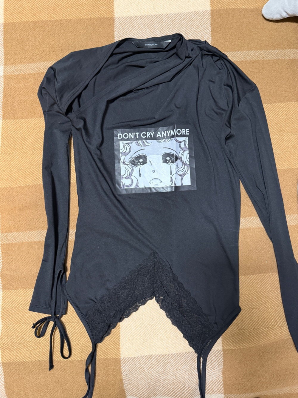 Pushbutton shirt “Don't Cry Anymore”, Size - small( but fits to S too)